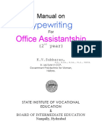 Typewriting: Office Assistantship