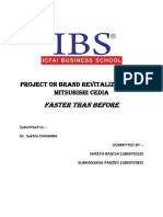 Faster Than Before: Project On Brand Revitalization of