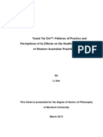 Lu Wei, Taoist Tai Chi Patterns of Practice and Perceptions of Its Effects PDF