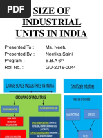 Size of Industrial Units in India