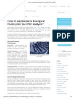 How To Deprotenize Biological Fluids Prior To HPLC Analysis - 1