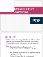 Recommended Dietary Allowance