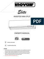 Innovair EIN Elite Mini Split Inverter Owners Manual