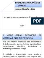 METODOLOGIA CIENTIFICA. Ismma 2017