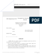 Coffee and Doughnuts - Complaint For Unlawful Detainer Sample