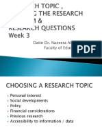 Topic, Research Problems, RQ and Types of Research