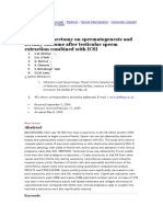 Effects of Vasectomy On Sperm A To Genesis and Fertility Outcome After Testicular Sperm Extraction Combined With ICSI