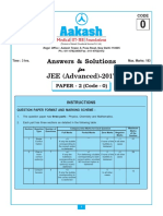 Aakash JEE Advanced Paper 2 Code 0 Solution PDF