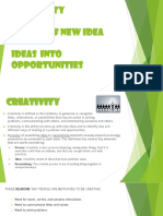 Creativity Source of New Idea Ideas Into Opportunities