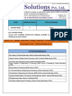 As Per Your Academic Details Best Colleges Available To You Through AONE Solutions Are Given Below