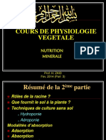 Cours de Physiologie Vegetale: Nutrition Minerale