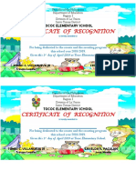 Certificate of Recognition: Tococ Elementary School