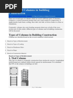 Types of Columns in Building Construction