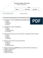 Evaluación de Lenguaje y Comunicación 3 y 4