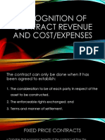 Recognition of Contract Revenue and Cost/Expenses