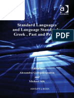 Standard Languages and Language Standards - Greek, Past and Present-Ashgate (2009) PDF