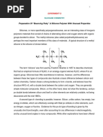 Preparation of "Bouncing Putty" A Silicone Polymer With Unusual Properties