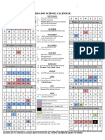 2018-2019 School Calendar