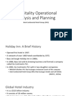 Hospitality Operational Analysis and Planning: Intercontinental Hotel Group (Ihg)