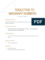 Lesson Plan1 - Introduction To Imaginary and Complex Numbers