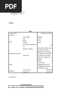 T-Test: T-Test /testval 0 /missing Analysis /VARIABLES Brand Age /CRITERIA CI (.95)