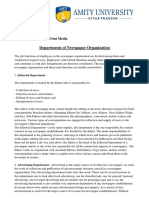 11.departments of Newspaper Organisation