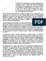 El Modernismo Surgió en Los Últimos Años Del Siglo XIX y Principios Del Siglo XX en Europa y en América