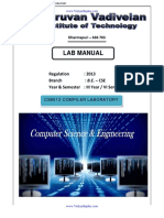 Lab Manual: Regulation: 2013 Branch: B.E. - CSE Year & Semester: III Year / VI Semester