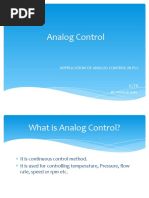 Appplication of Analog Control in PLC