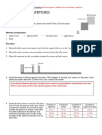 Lab 9. Ray Optics: Apertures: Driving Question - Objective