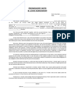 Promissory Note & Loan Agreement FORM