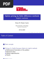 Option Pricing by Finite Difference Methods Implicit Methods