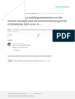 Effect of Friction Welding Parameters On The Tensile Strength and Microstructural Properties of Dissimilar AISI 1020-A...