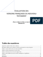 Comparaison Et Évaluation Des Versions Françaises Du Nouveau Testament