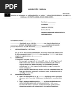 Modelo de Demanda de Indemnización de Daños y Perjuicios Por Ejercicio Irregular o Arbitrario Del Derecho de Acción.