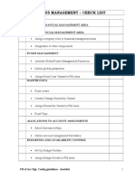 Funds Management - Cehck List: Maintain Financial Management Area Assign Financial Management Area