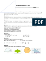 Examen Matemáticas 1º Eso