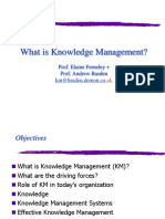 What Is Knowledge Management?: Prof. Elaine Ferneley + Prof. Andrew Basden Km@basden - Demon.co