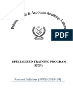 Revised Syllabus (FPOE-2018-19) : Specialized Training Program