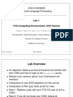 CSCI 4152/6509 Natural Language Processing: Lab 1: FCS Computing Environment, SVN Tutorial