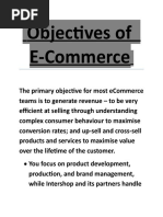 Objectives of E-Commerce: You Focus On Product Development