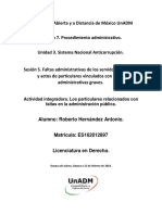 Actividad Integradora. Los Particulares Relacionados Con Faltas en La Administración Pública