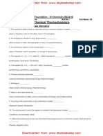 CBSE Class 11 Chemistry MCQs - Chemical Thermodynamics