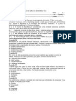 Trabalho de Ciências I Bimestre 6 Individual