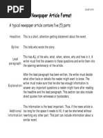 Newspaper Article Format PDF