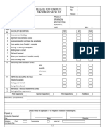 Release For Concrete Placement Checklist