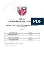 FST5404 Laboratory For Food Technology: Experiment 2: Effect of Packaging Materials On The Quality of Green Vegetables