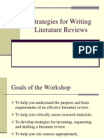 Strategies For Writing Literature Reviews