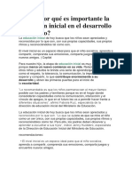 Sabes Por Qué Es Importante La Educación Inicial en El Desarrollo de Tu Niño