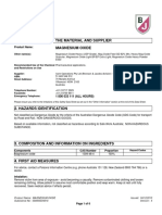 Safety Data Sheet: 1. Identification of The Material and Supplier Magnesium Oxide